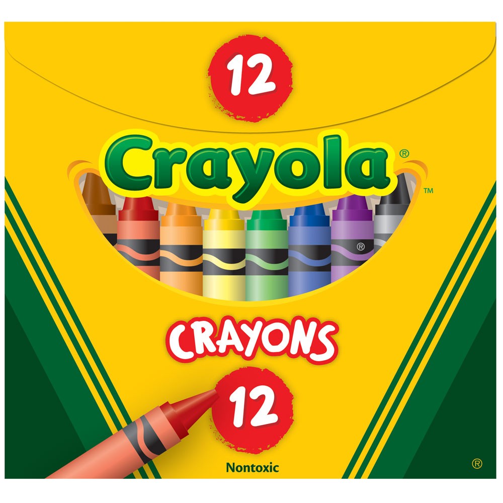 ZCY52 12 - Crayola Tuck Box Crayons Regular Size 92 x 8mm - Kookaburra